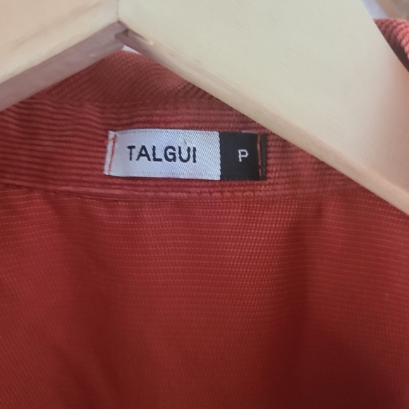 Talgui rust corduroy button up dress pockets - Picture 4 of 4